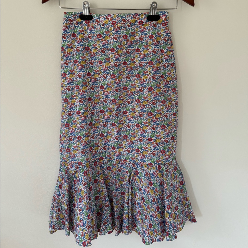 J. Crew Women's Floral Trumpet Midi Skirt — Size 00